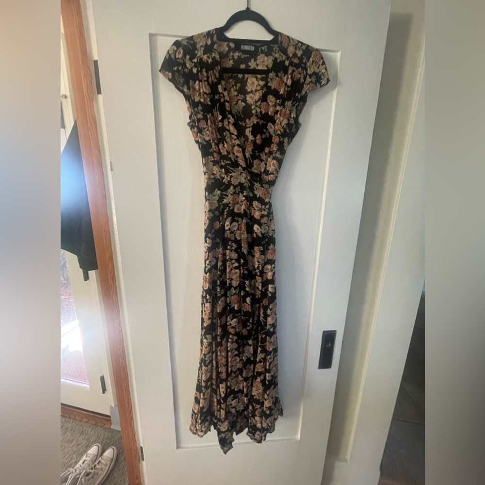 Reformation floral wrap dress, size 2